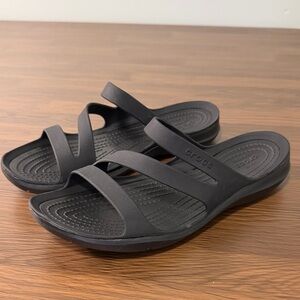 CROCS Kadee Black‎ Strappy Slide Sandals Sz 6